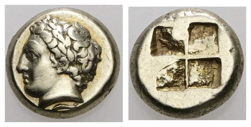 IONIA. Phocaea. Ca. 387-326 BC. EL hecte.

Laureate head of young Heracles lef...