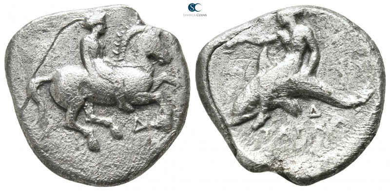Calabria. Tarentum 365-355 BC. 
Nomos AR

23 mm., 6,85 g.

Youth on horse p...