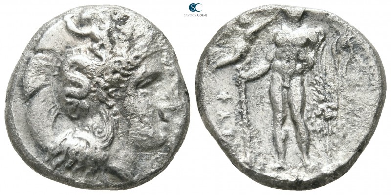 Lucania. Herakleia. ΕΥΦ- (Euph-), magistrate circa 330-281 BC. 
Nomos AR

22 ...