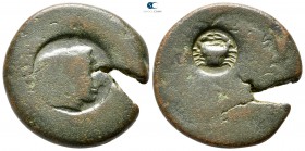 Sicily. Akragas circa 425-400 BC. Countermarked Hemilitron Æ