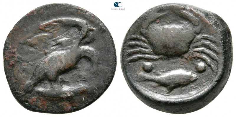 Sicily. Akragas circa 406 BC. 
Hexas Æ

18 mm., 6,73 g.

Eagle standing rig...