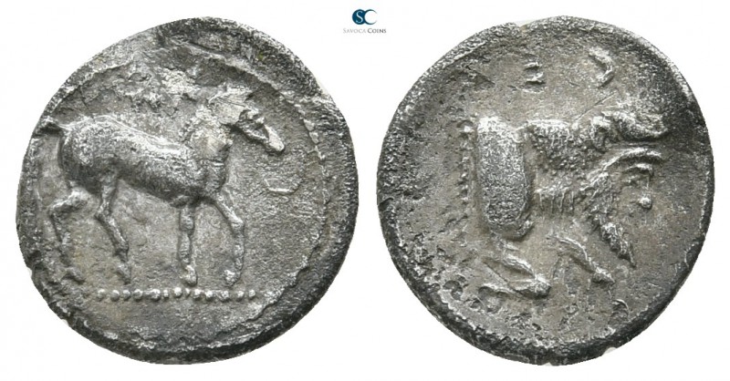 Sicily. Gela 465-450 BC. 
Litra AR

12 mm., 0,72 g.

Horse standing right, ...