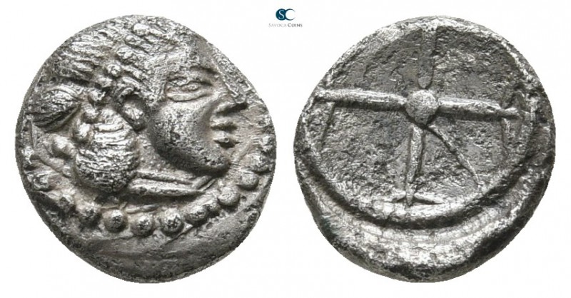 Sicily. Syracuse. Hieron I. 478-466 BC. 
Litra AR

19 mm., 0,6 g.

Head of ...