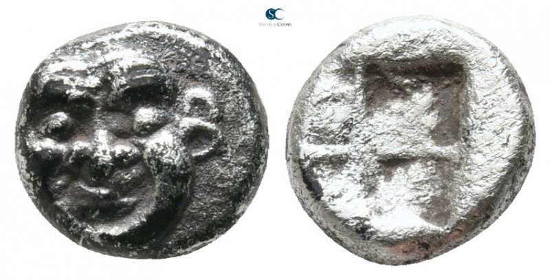 Macedon. Neapolis circa 500-480 BC. 
Trihemiobol AR

8 mm., 1,02 g.

Facing...