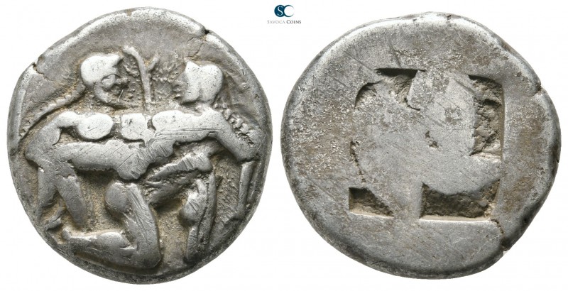 Islands off Thrace. Thasos 500-480 BC. 
Stater AR

20 mm., 8,98 g.

Ithypha...