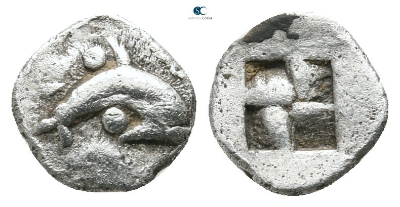 Islands off Thrace. Thasos circa 435-411 BC. 
Hemiobol AR

7 mm., 0,40 g.

...