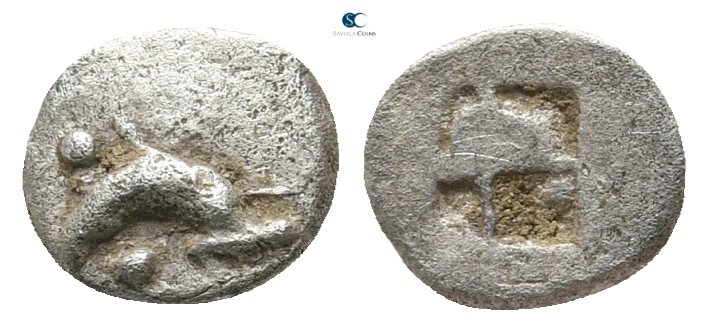 Islands off Thrace. Thasos circa 435-411 BC. 
Hemiobol AR

7 mm., 0,28 g.

...