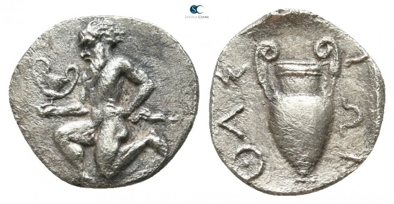 Islands off Thrace. Thasos circa 411-350 BC. 
Trihemiobol AR

10 mm., 0,73 g....