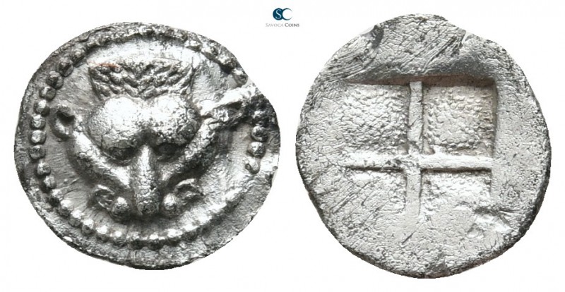 Thraco-Macedonian Tribes. Andrioi in Argilos circa 510-465 BC. 
Tritartemorion ...
