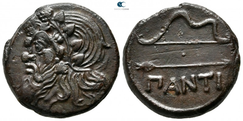 The Tauric Chersonese. Pantikapaion 340-325 BC. 
Bronze Æ

25 mm., 10,66 g.
...