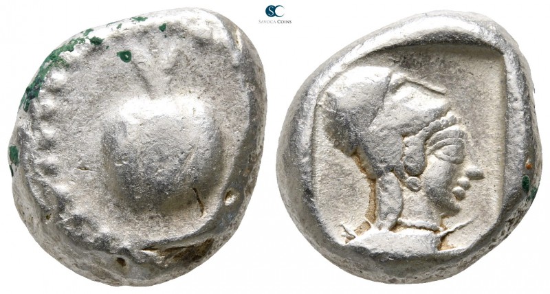 Pamphylia. Side 460-430 BC. 
Stater AR

19 mm., 10,71 g.

Pomegranate, dott...