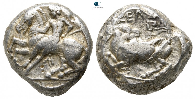 Cilicia. Kelenderis 430-420 BC. 
Stater AR

18 mm., 10,68 g.

Nude youth ho...