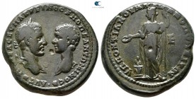 Moesia Inferior. Marcianopolis. Macrinus with Diadumenian as Caesar AD 217-218. ΠΟΝΤΙΑΝΟΣ (Pontianus), legatus consularis. Pentassarion Æ