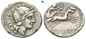 L. Rutilius Flaccus 77 BC. Rome. Denarius AR