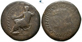 Divus Augustus AD 14. Struck under Titus. Rome. Sestertius Æ
