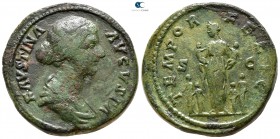 Faustina II AD 147-175. Struck after AD 161. Rome. Sestertius Æ