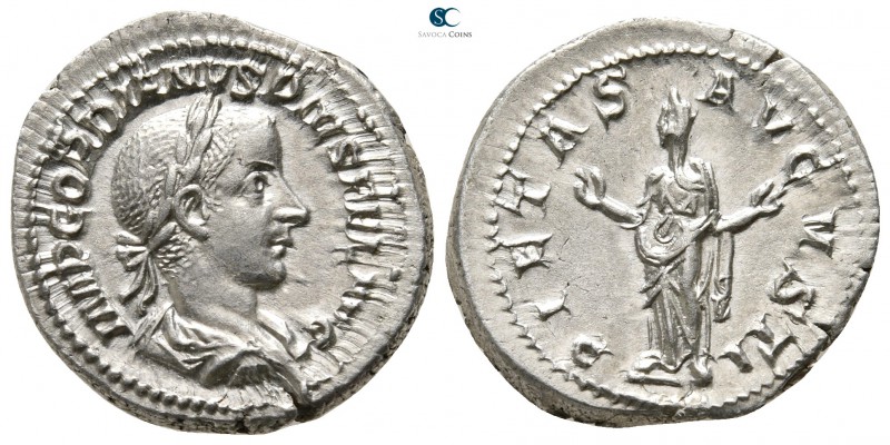 Gordian III AD 238-244. Rome
Denarius AR

21 mm., 4,04 g.

IMP GORDIANVS PI...