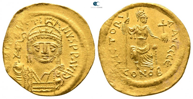 Justin II AD 565-578. Struck AD 567-578. Constantinople. 5th officina
Solidus A...