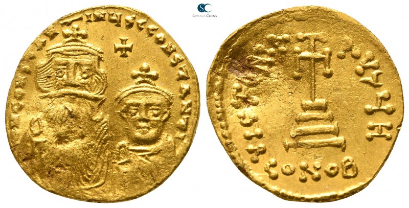 Constans II, with Constantine IV AD 641-668. Struck AD 654-659. Constantinople. ...