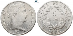 France. Lille. Napoleon AD 1804-1815. 5 Francs AR 1812