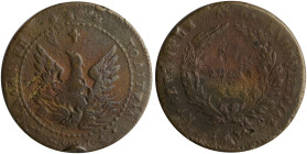 GREECE: 10 Lepta (1830) (type B.1) in copper. Phoenix (small) within pearl circle on obverse. Variety: "266b-E.e1" (Scarce) by Peter Chase. Coin align...
