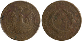 GREECE: 10 Lepta (1830) (type B.1) in copper. Phoenix (small) within pearl circle on obverse. Variety "268-G.f" (Scarce) by Peter Chase. Medal alignme...