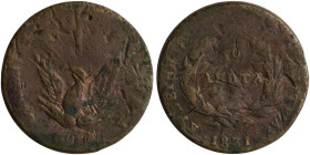 GREECE: 10 Lepta (1831) (type C) in copper. Phoenix on obverse. Variety "414-I.g" by Peter Chase. (Hellas 18.14). Good.