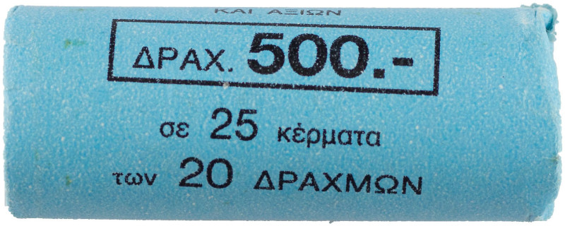 GREECE: 25x 20 Drachmas (2000) (type II) in copper-aluminum. Value at center and...