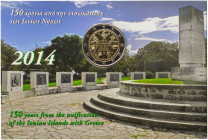 GREECE: 2 Euro (2014) in bi-metal commemorating the 150 years from the unification of the Ionian Islands with Greece. Inside official wallet blister. ...