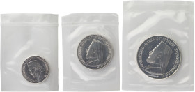 CYPRUS: Complete set of 3 coins (1974) in silver (0,925) composed of 3 Pounds, 6 Pounds and 12 Pounds, commemorating Archbishop Makarios. Inside their...
