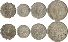 CYPRUS: Lot of 4 coins composed of 1 Piastre (1938), 4- 1/2 Piastres (1938), 9 Piastres (1938) & 18 Piastres (1940). Inside slabs by PCGS "XF Detail /...