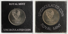 CYPRUS: Lot of 2 coins composed of 500 Mils (1975) & 500 Mils (1976) in copper-nickel. Inside their official cases of issue. (KM 44+45) & (Fitikides 1...