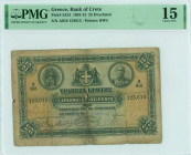 GREECE: 25 Drachmas (7.9.1911) in black on orange and green unpt. Ancient Cretan coin at upper left, portrait of Prince George at upper right and coat...