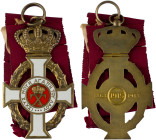 GREECE: Royal Order of George I (1915). Commander Cross. With full original silk ribbon. Manufactured by Huguenin. Inside special case. Extremely Fine...