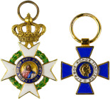 GREECE: Lot of two miniature editions of the Order of the Redeemer (type II / 1863-1975) and the Order of Honour (type III / 1975). Minor enamel fault...