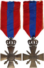 GREECE: War Cross 1940. 3rd class: Bronze cross and crown. With full original ribbon. Double struck year on back. (Stratoudakis 121.31a). Extremely Fi...