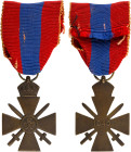 GREECE: War Cross 1940. 3rd class: Bronze cross and crown. With full original ribbon. (Stratoudakis 121.36a). Extremely Fine.
