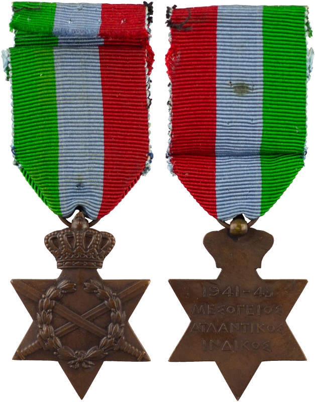 GREECE: Commemorative medal of the War of 1941-45 (Navy). With full original rib...