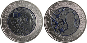 AUSTRIA: 25 Euro (2019) in silver (0,900) commemorating artificial intelligence. Accompanied by official case and CoA with no "45525". Proof.