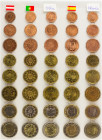 EUROPEAN UNION: Lot composed of 5 different Euro coin sets from Austria (2002), Portugal (2002), Italy (2002), Spain (1999-2001) & Netherlands (1999-2...