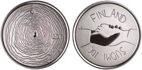 FINLAND: 10 Euro (2017) in silver (0,500) commemorating the 100th Anniversary of Independence. Value and country name Suomi on obverse. Map of Finland...