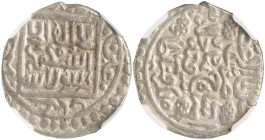 ARABIAN EMPIRES / TIMURID - SHAHRUKH (MONGOL PERIOD): 1 Tanka (AH807-850) in silver. Inside slab by NGC "AU 55". Cert number: 6634023-007.