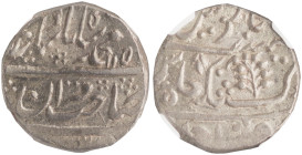 INDIA-PRINCELY STATES / KISHANGARH: 1 Rupee (AH115X) in silver. Muhammad Shah period. Inside slab by NGC "MS 64 / MODERN FANTASY". Cert number: 663694...