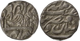 INDIA / PRINCELY STATES (TONK): 1 Rupee (AH1306) in silver. Inscription "Muhammad Ibrahim Ali Khan" on obverse. Inside slab by NGC "MS 61". Top pop in...