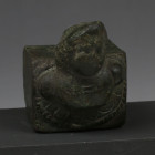 Roman bust of a boy applique (wagon or furniture)