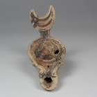 Roman oil lamp depicting Athena