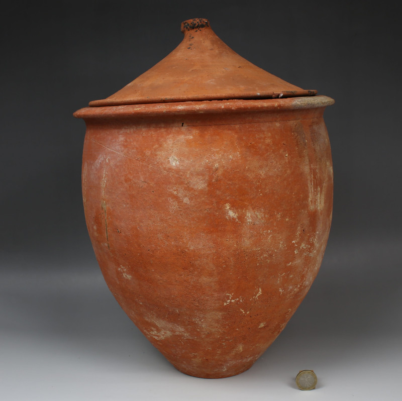 Roman cinerary urn with lid

ITEM: Cinerary urn with lid
 MATERIAL: Pottery
...