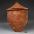 Roman cinerary urn with lid