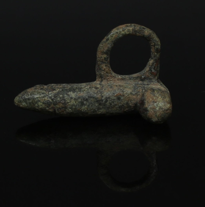 Roman phallic amulet

ITEM: Phallic amulet
 MATERIAL: Bronze
 CULTURE: Roman...