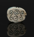 Egyptian scarab with three spirals